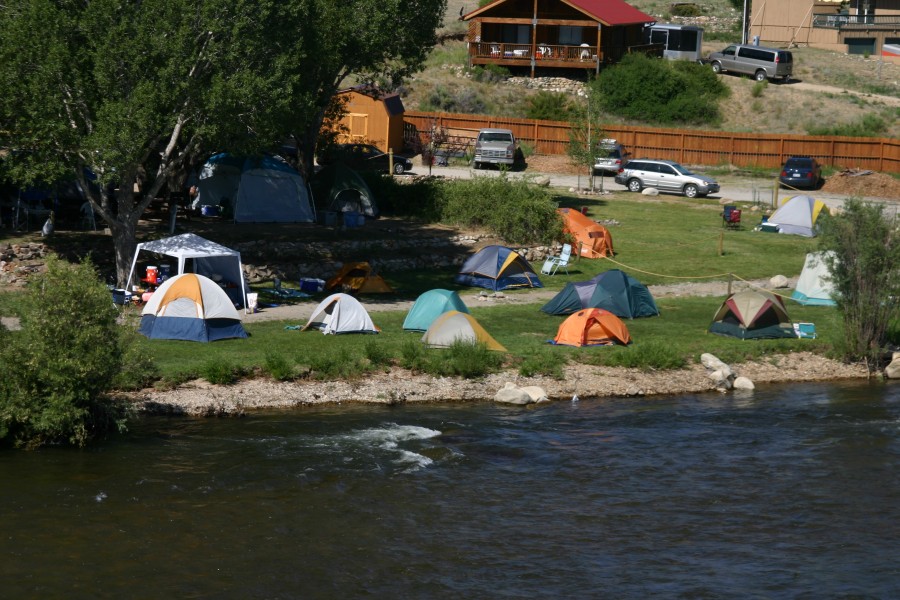 Troop camping at the River Runners Riverside Rafting Resort in Buena Vista, Colorado.