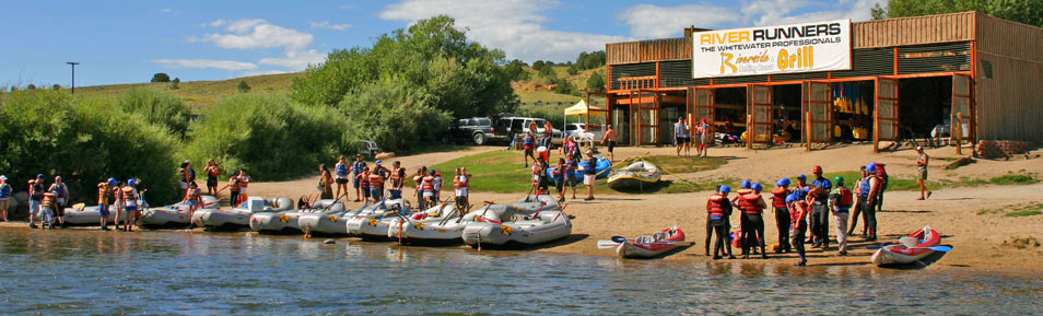 Boy Scouts participating in a Colorado Whitewater Merit Badge Clinic at River Runners Riverside Rafting Resort in Buena Vista, Colorado.