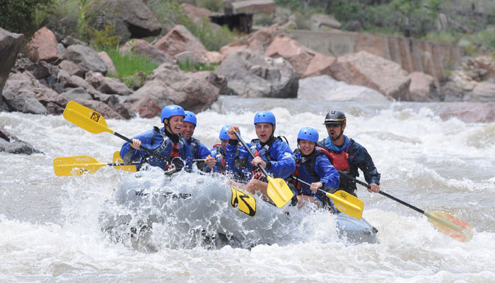 Whitewater rafting in the Royal Gorge. 